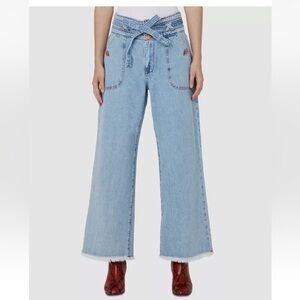 NWT Jaen Harper SLB High Rise Wide Leg Raw Hem Jeans 32